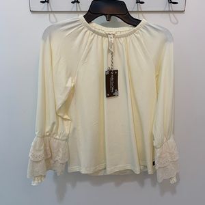 New Matilda Jane Girls off white ruffle shirt Size 10